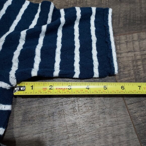 Lucky Brand Striped V-Neck Shirt Women’s Large Blue White Nautical - Picture 6 of 8